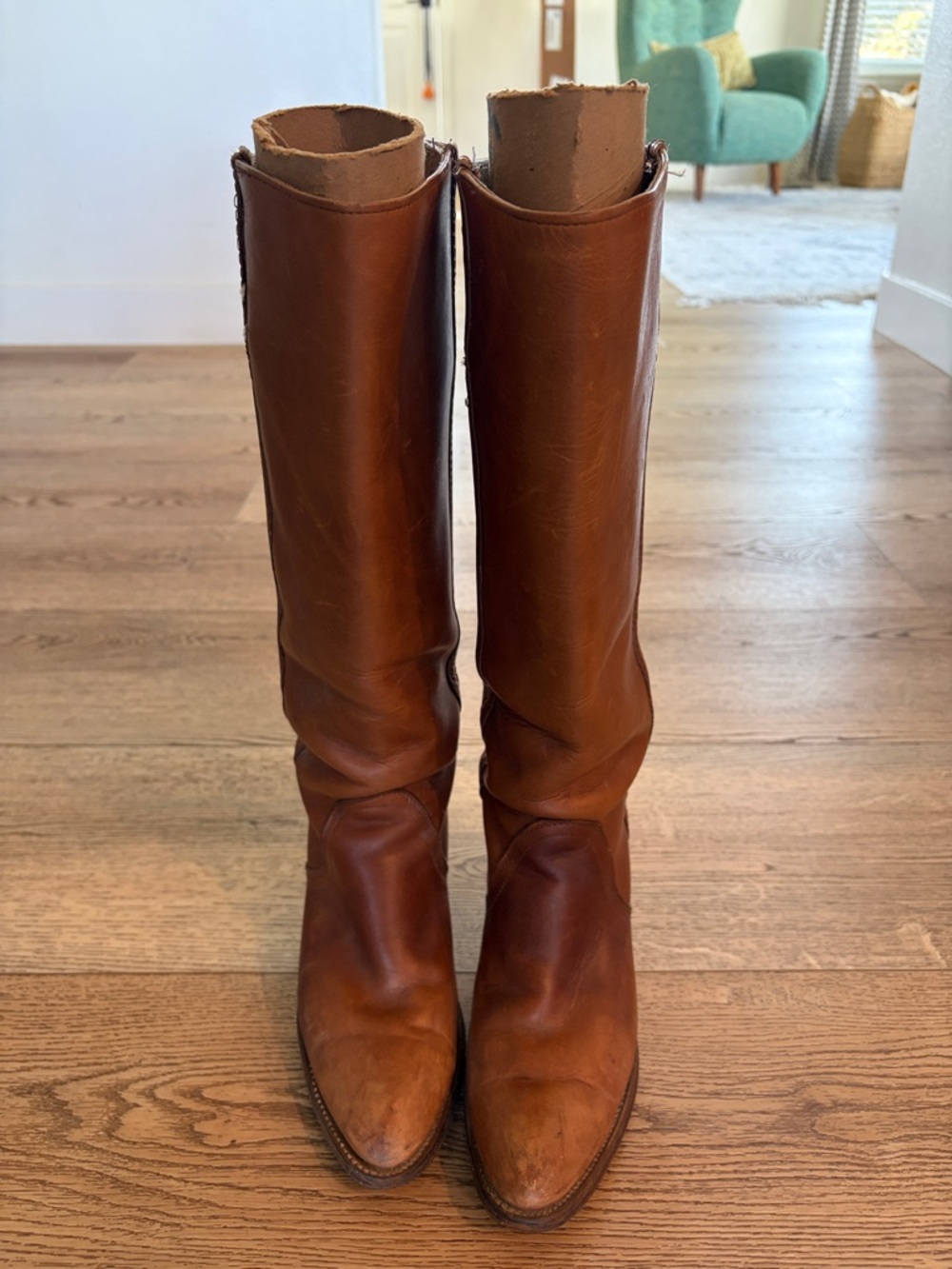 Frye Vintage Tall Brown Leather Riding Boots - Size 8.5